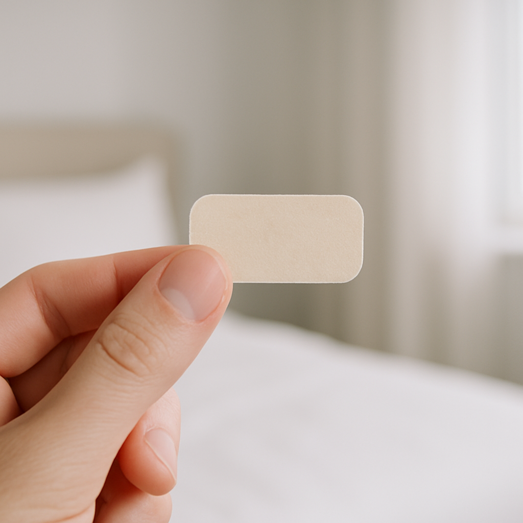 Close-up of sleep tape product used in mouth taping for sleep routine