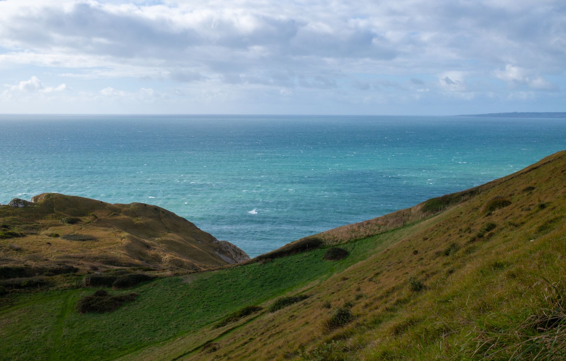 Clifftop coastal walk capturing the blue space benefits linked to green spaces mental health research